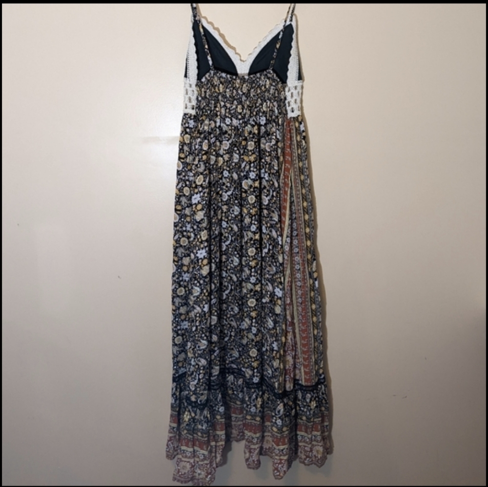 Forever 21| NWOT Knit Top Floral Maxi Spaghetti Strap Bohemian Dress Lined - Picture 3 of 16